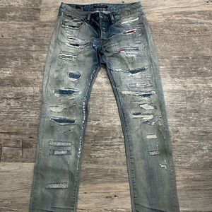 Cult of Individuality Japanese Selvedge Repaired Greaser Straight Jeans